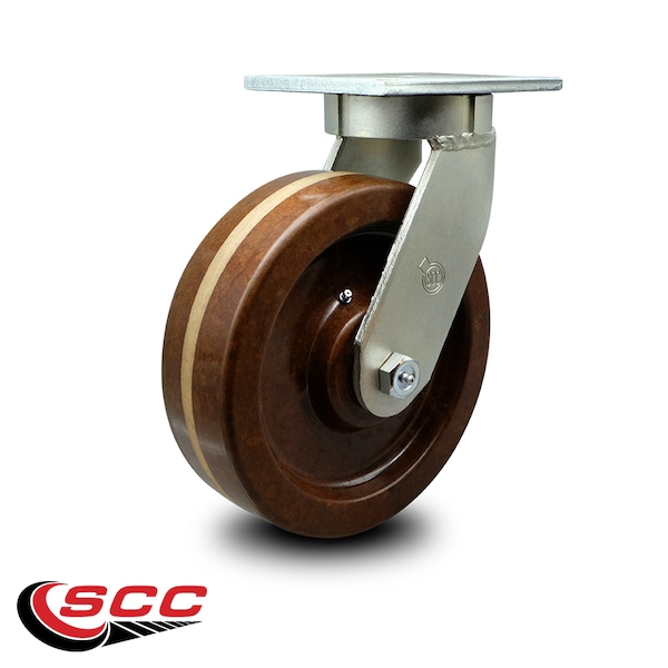 10 Inch Extra Heavy Duty High Temp Phenolic Wheel Swivel Top Plate Caster SCC